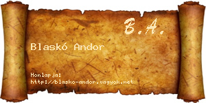 Blaskó Andor névjegykártya