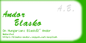 andor blasko business card